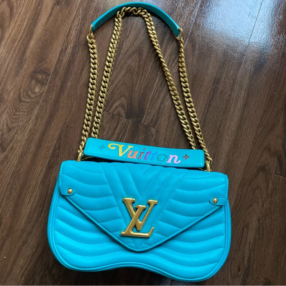 Louis Vuitton New Wave MM Bag with dust bag, box, bag, and receipt.